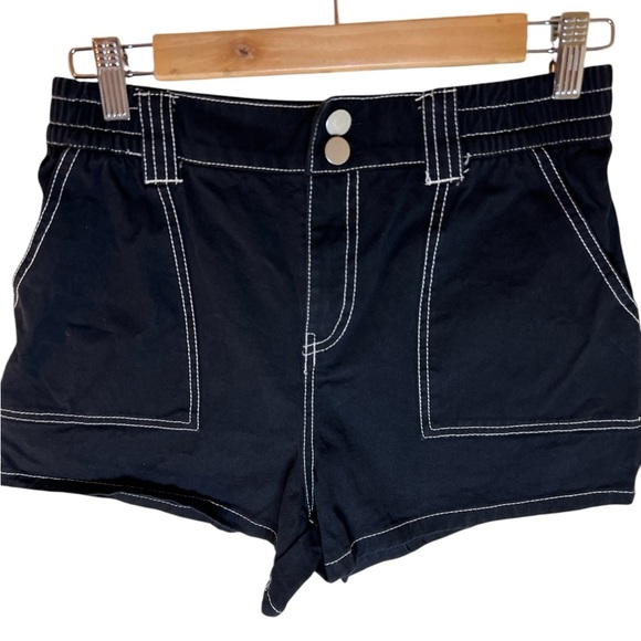 Black Women's FULL TILT Carpenter Twill Girls Shorts Sz M - Picture 3 of 5